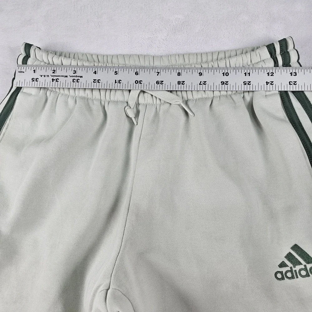 Adidas French Terry Tapered 3-Stripes Pants Mens S HL2271 Light Green Joggers